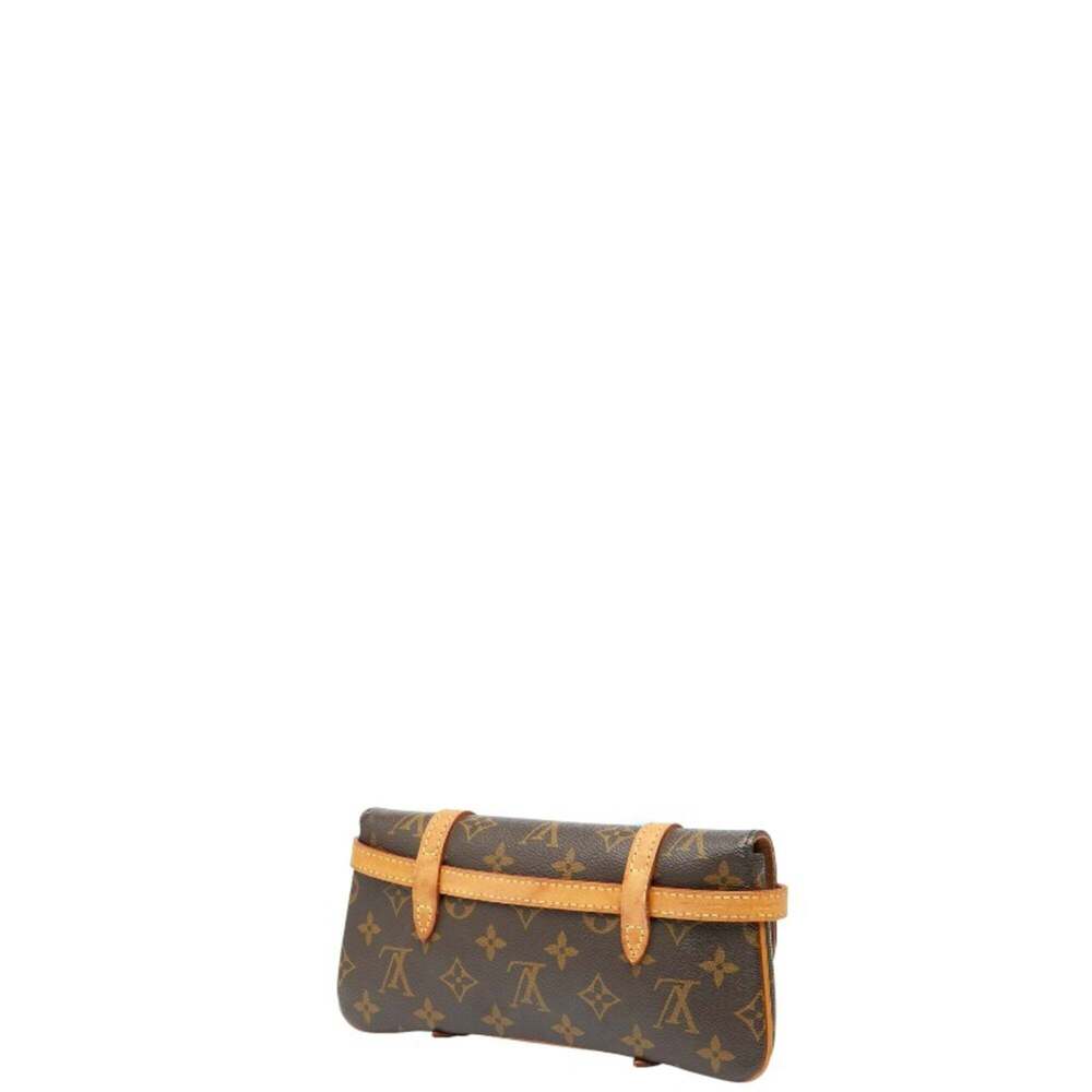 LOUIS VUITTON Authentic Brown Monogram Leather Pochette Fanny Pack - Picture 2 of 10